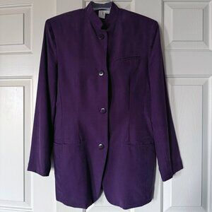 Exquisite CW Purple 100% Silk Full Lined Jacket Size 4